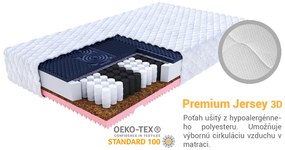 Jaamatrac Matrac s taštičkovými pružinami s kokosom Gina 160x200 Výška: 21 cm, Poťah: Premium Jersey 3D