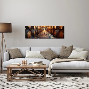 Obraz - Vínna pivnica (s hodinami) (90x30 cm)