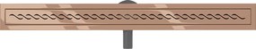 Mexen Flat 360°, lineárny podlahový žľab 80 cm, ružové zlato, 1623080-40