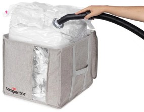 Sivý kompresný úložný box Compactor Oxford, 125 l