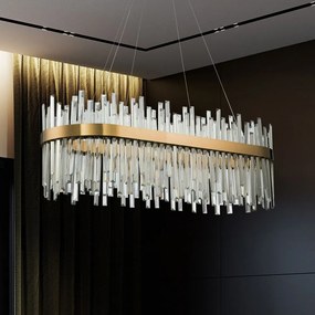 Závesný LED krištáľový luster APP1513-CP80 zlatý/neutrálna biela
