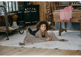 Krémový prateľný ručne tkaný bavlnený detský koberec 140x200 cm Pine Forest – Lorena Canals