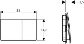 Geberit 115.622.JL.1 - Splachovacie tlačidlo Sigma70 25x14,6 cm pieskovosivá