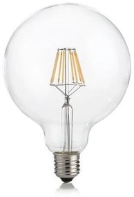 Ideal Lux 153988 Filament LED žiarovka E27, 8W, 920lm, 4000K, G125, priehľadná