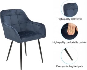 Tmavoružové jedálenské kreslo LOREN VELVET s čiernymi nohami