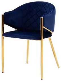 Tmavomodrá stolička so zlatými nohami KYLLE