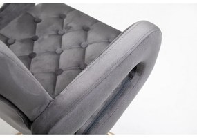 LuxuryForm DESIGN Stolička BOSTON VELUR na čiernom kríži - šedá