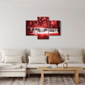 Obraz - Červený, vodopád (90x60 cm)