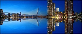 Obraz - nočný Rotterdam (120x50 cm)