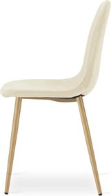 Set dvoch jedálenských stoličiek PADVA zamatové béžové / hnedé nohy (2 ks)