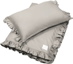 Junior obliečky s volánikmi tmavo šedá 100x135cm