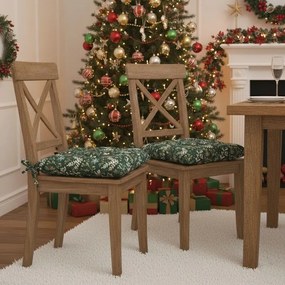 Forbyt Prešívaný sedák Zelená Vianoce, 40 x 40 cm