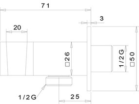 Mosadzný diel na pripojenie sprchy v lesklo striebornej farbe – Sapho