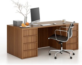 Kancelársky písací stôl FRAME, 180x80 cm, orech
