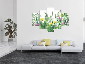 Obraz - Maľované lúčne kvety (150x105 cm)