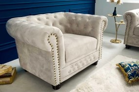 Dizajnové kreslo Chesterfield šampanský zamat