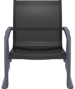 PACIFIC LOUNGE záhradné kreslo s podrúčkami black