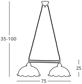 Kolarz 731.82.54 - Luster na lanku NONNA 2xE27/75W/230V