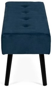 Noela Zamatová lavica s čiernou podnožou MOZA modrá