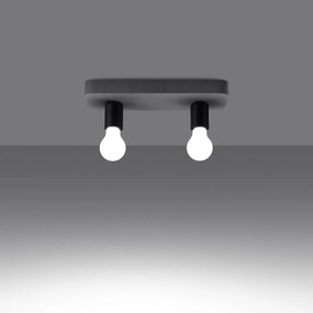 Stropné svietidlo Tavo 2, čierne telo svietidla, betón