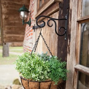 Závěsný květináč Loft 30 cm černý/hnědý