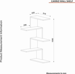Nástenná polica Caniko