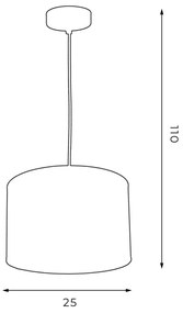 Luster na lanku ARDEN 1xE27/60W/230V pr. 25 cm biela