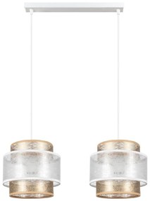 Luster na lanku GABI 2xE27/60W/230V zlatá/biela