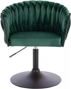 LuxuryForm DESIGN Stolička NORDEN VELUR na čiernom tanieri - zelená
