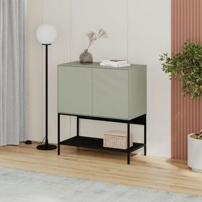 Komoda Houseland Amira 80 cm sivo-zelená