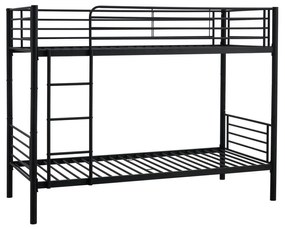 Posteľ Bunky 90 x 200 cm, patrová, čierna