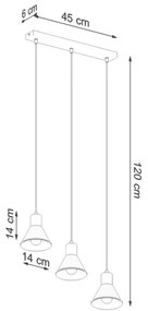 Sollux SL.0986 - Luster na lanku TALEJA 3xE27/60W/230V čierna