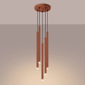 Sollux SL.1528 - Luster na lanku PASTELO 5xG9/8W/230V červená