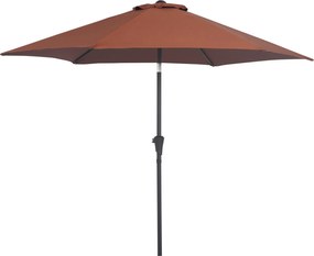 Záhradný slnečník Outsunny s bočným stojanom, s kľukou, hliník 180 g/m² polyester, oceľ, Káva Ø2,6 x 2,35 m | Aosom