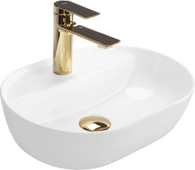 Rea Aura, umývadlo na dosku 42x30x12 cm, biela lesklá, REA-U6617