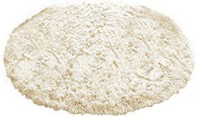 Béžový okrúhly shaggy koberec Lana Rozmer: 90 cm