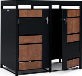 Blumfeldt BinSafe, box na odpadky, 2 odpadkové koše, 240 l, uzamykateľný, pozinkovaná oceľ odolná voči poveternostným vplyvom, výsadbová strecha