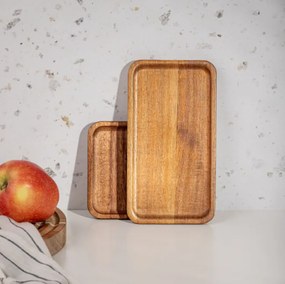 Sada dvoch servírovacích podnosov MOOKA drevená 744525