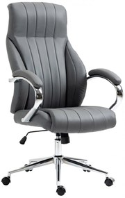 Design-Shop Kancelárska stolička Wigan - koža - Sivá