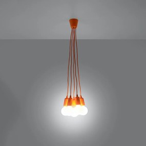 Sollux Lighting Závesné svietidlo DIEGO 5 oranžové