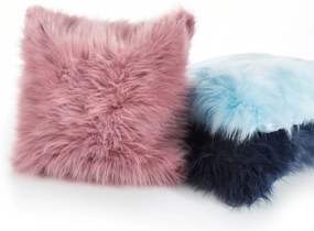 CHLPATÁ DEKORAČNÁ OBLIEČKA NA VANKÚŠ 819 45X45 CM TMAVOMODRÁ