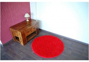 Kusový koberec Shaggy Roy červený kruh 133cm