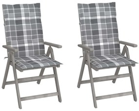 Záhradné sklápacie stoličky 2 ks s podložkami akáciový masív 3064712