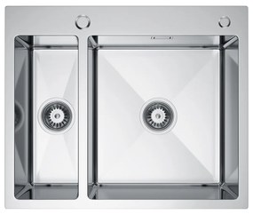 Erga HD, 1,5-komorový oceľový drez 610x510x210 mm s dávkovačom saponátu, oceľová, ERG-MLS-HD6151