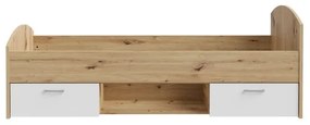 Jednolôžková posteľ s úložným priestorom URO 90x200 cm dub artisan/biela