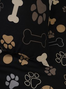 Bavlnená obliečka na vankúšik Renforcé 40 × 40 cm – Psie labky čierne