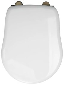 Kerasan Kerasan, RETRO WC sedátko Soft Close, polyester, biela/bronz, 108601