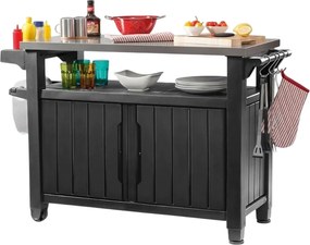 Keter Multifunkčný záhradný grilovací stolík UNITY XL 207 l grafit, 134 x 52 x 90 cm