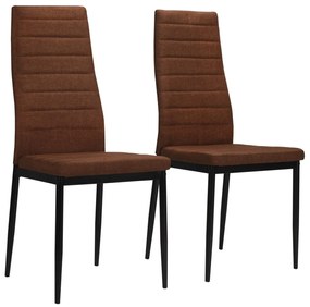 Jedálenské stoličky 2 ks, hnedé, látka