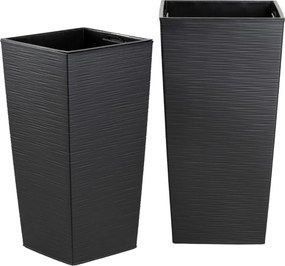 PLASTOVÝ KVETINÁČ PORTO RIFLO 57X29,5X29,5 CM ČIERNA